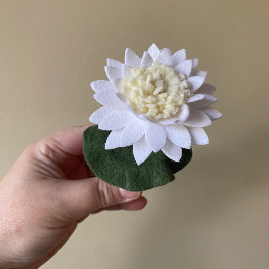 Water Lily: July Birth Month Felt Flower- Handmade in Ottawa