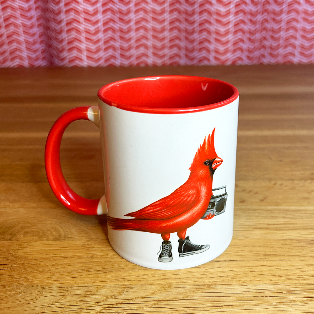 Cardinal wearing shoes Mug