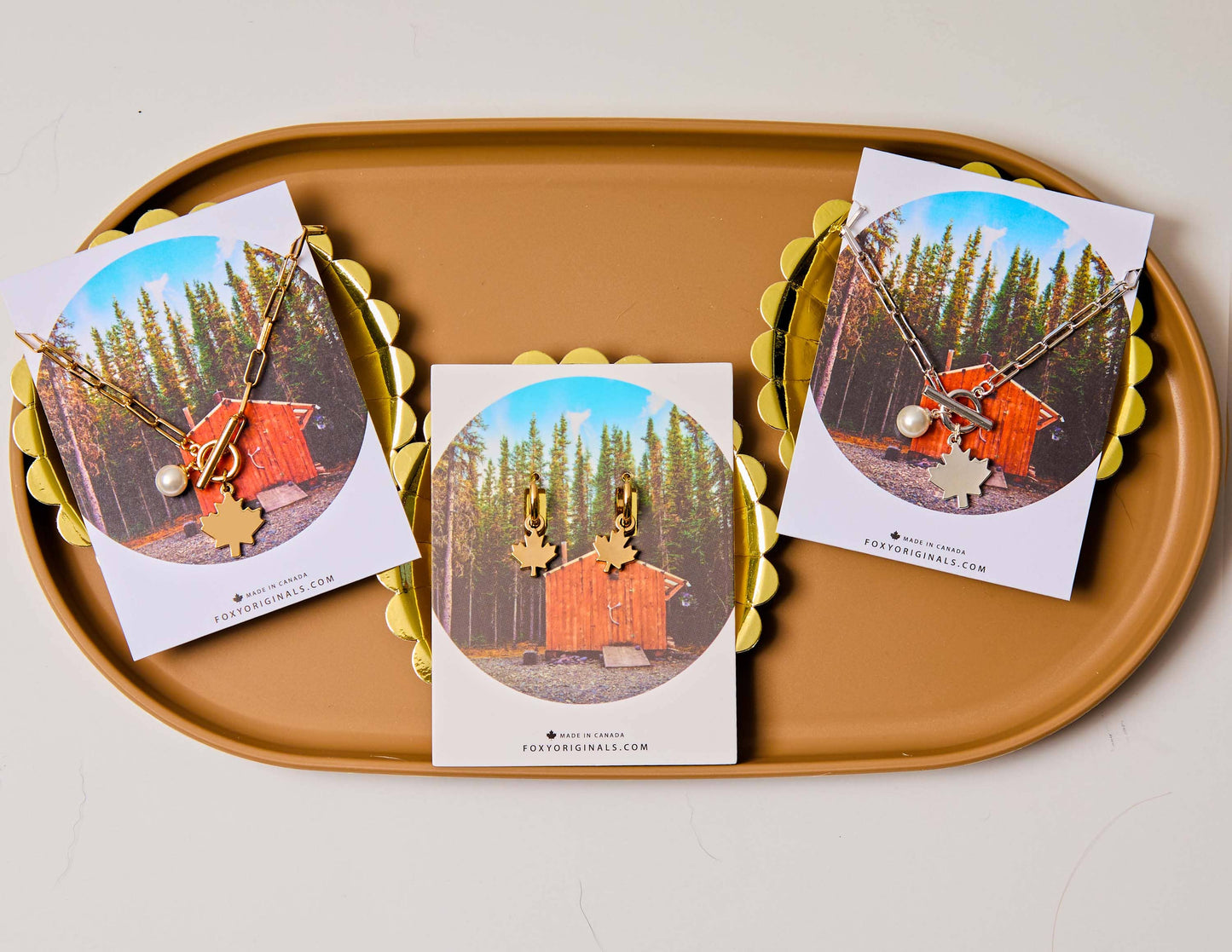 I Love Canada Collection - Gold Plated Maple Leaf Jewellery