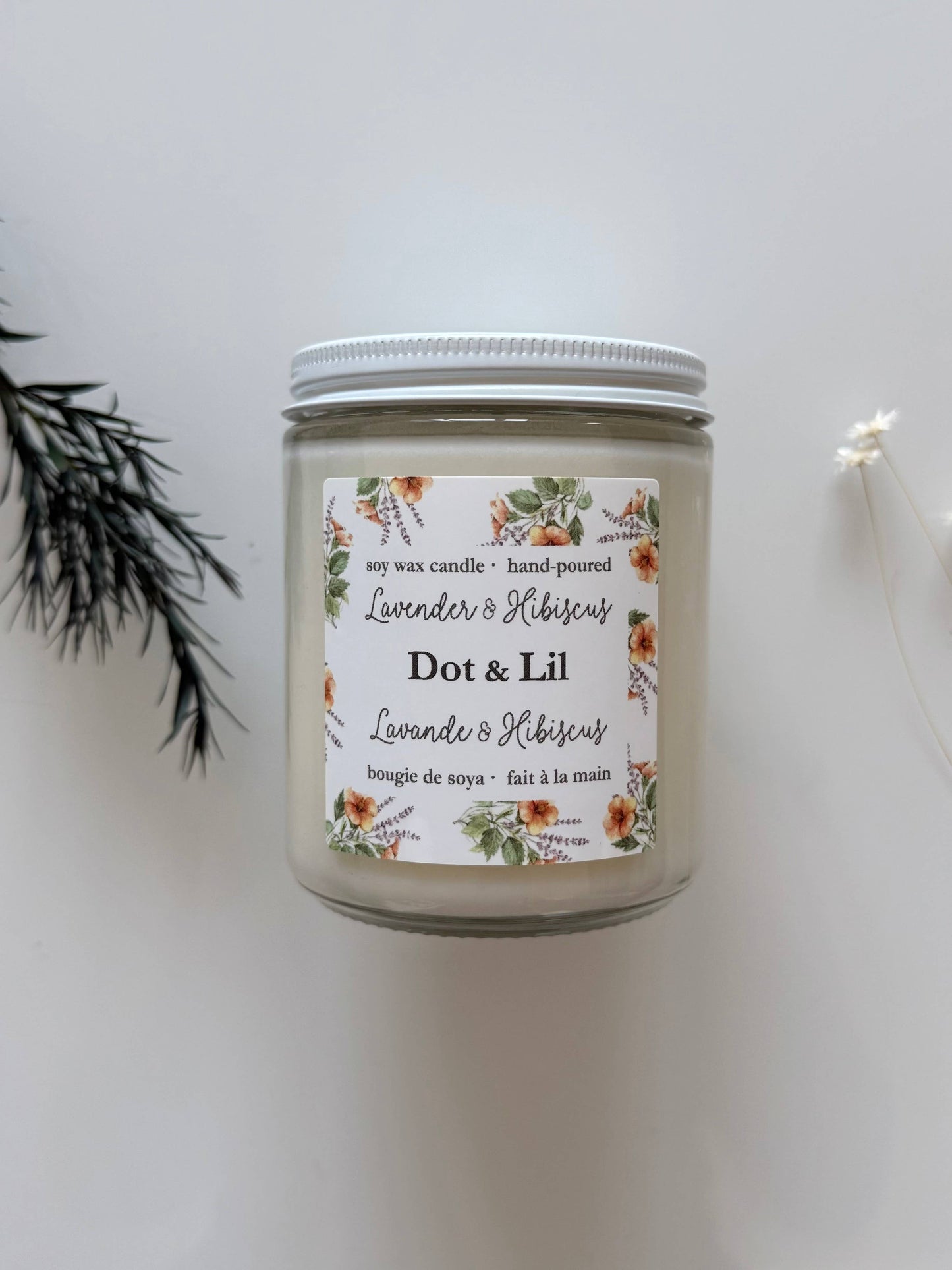 Lavender & Hibiscus Candle - Dot and Lil