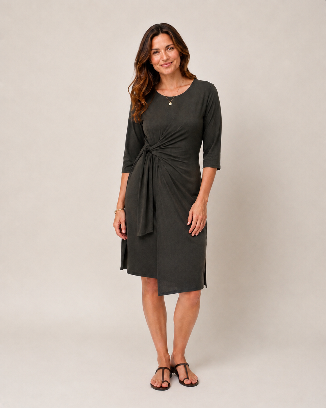 Mariela asymmetrical jersey dress - spruce