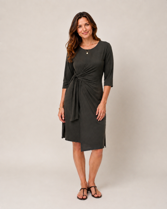 Mariela asymmetrical jersey dress - spruce