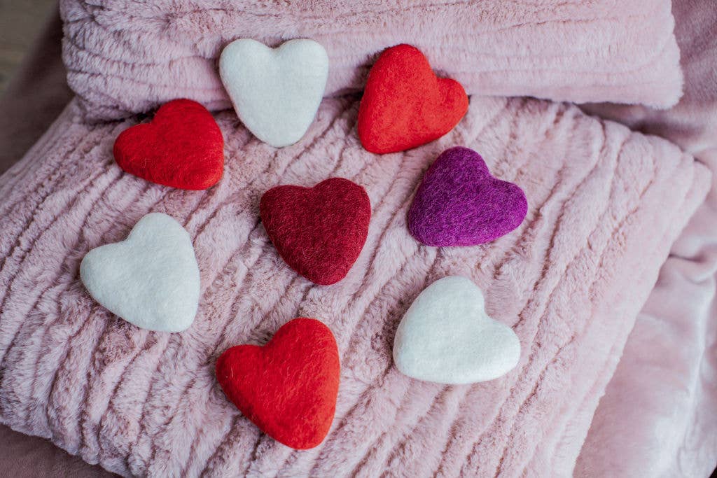 Handmade Felt Hearts - Colored