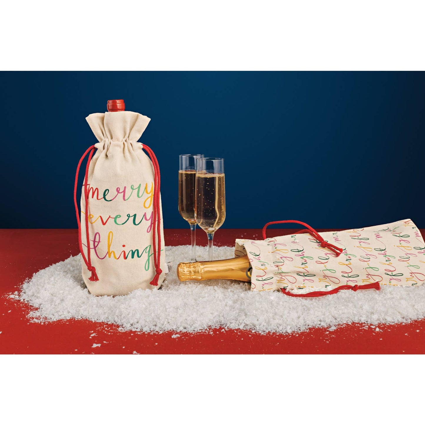 Merry Everything Christmas Wine Bags Set of 2