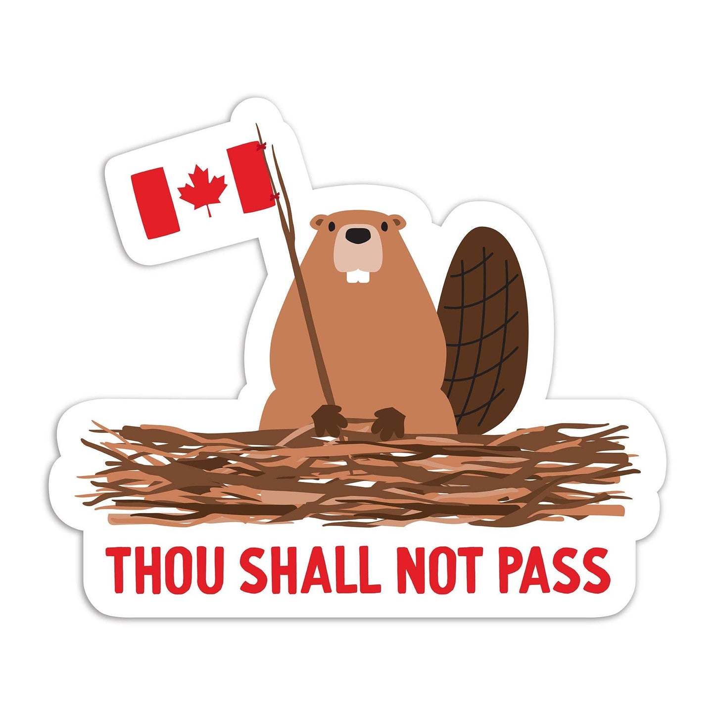 Shall not pass beaver vinyl sticker