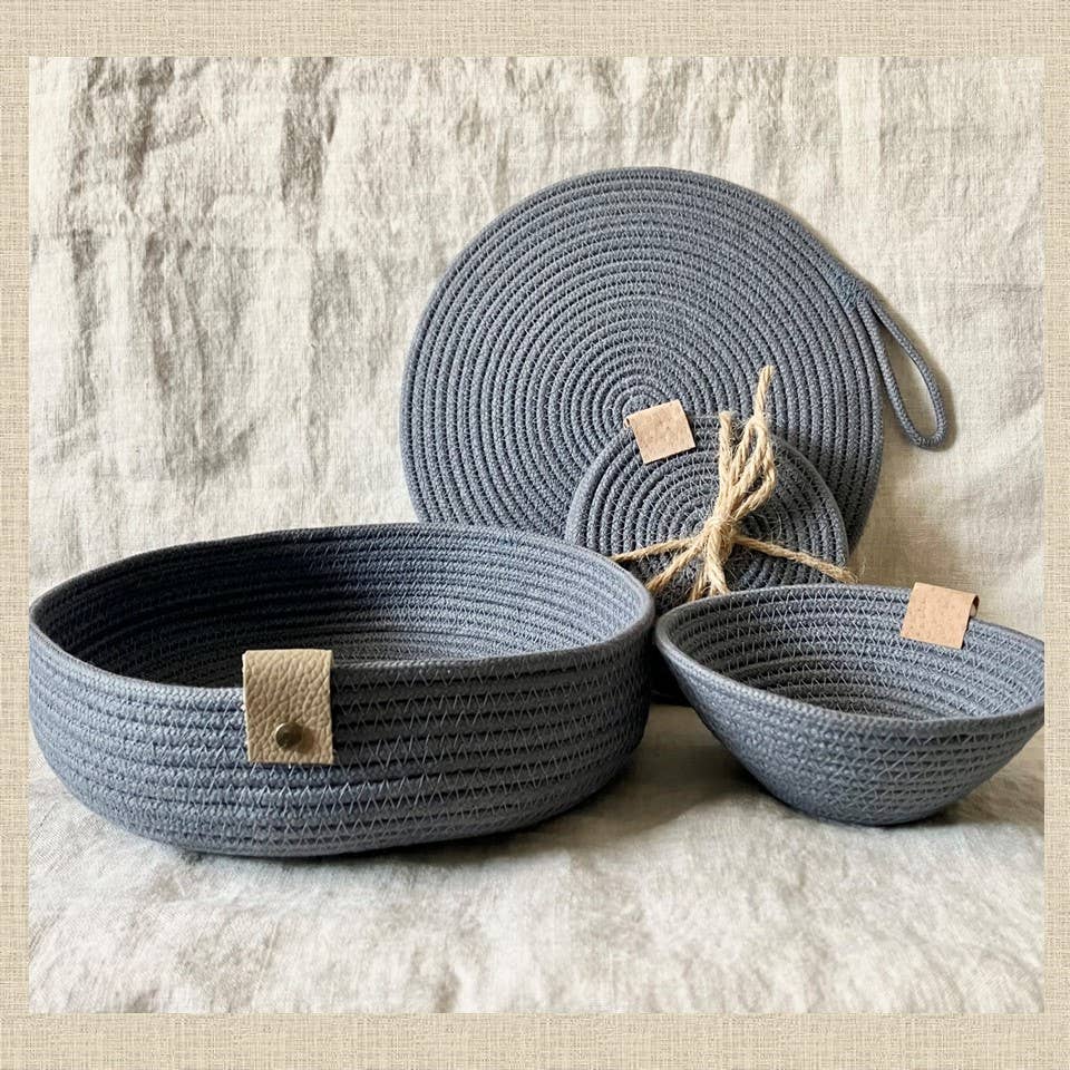 Grey Rope Home Decor Gift Set