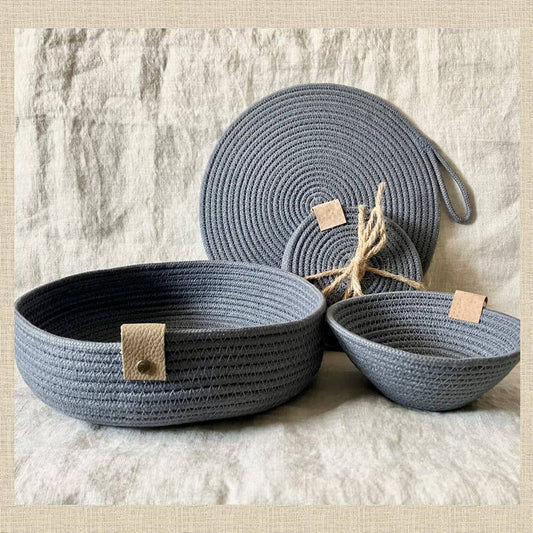 Grey Rope Home Decor Gift Set