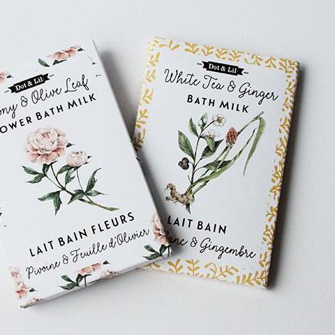 White Tea and Ginger Bath Milk Sachet - Dot and Lil