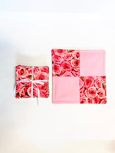 Tabeltop Protector Hot Pad and Coasters Set - Flower Power