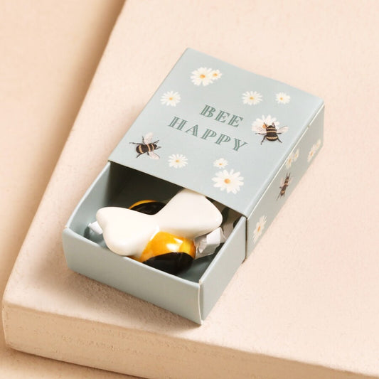 Tiny Matchbox Ceramic Bee - Lisa Angel UK