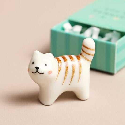 Tiny Matchbox Ceramic Cat - Lisa Angel UK