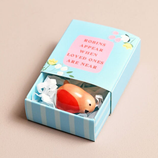 Tiny Matchbox Ceramic Robin - Lisa Angel UK