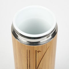 Tea Flask Ceramic with Bamboo Wrap - Camellia Sinensis