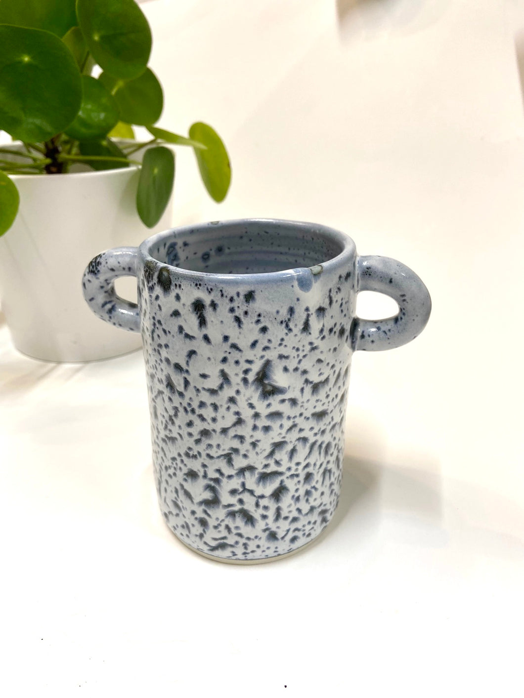 Vase with handles in Blue Tones