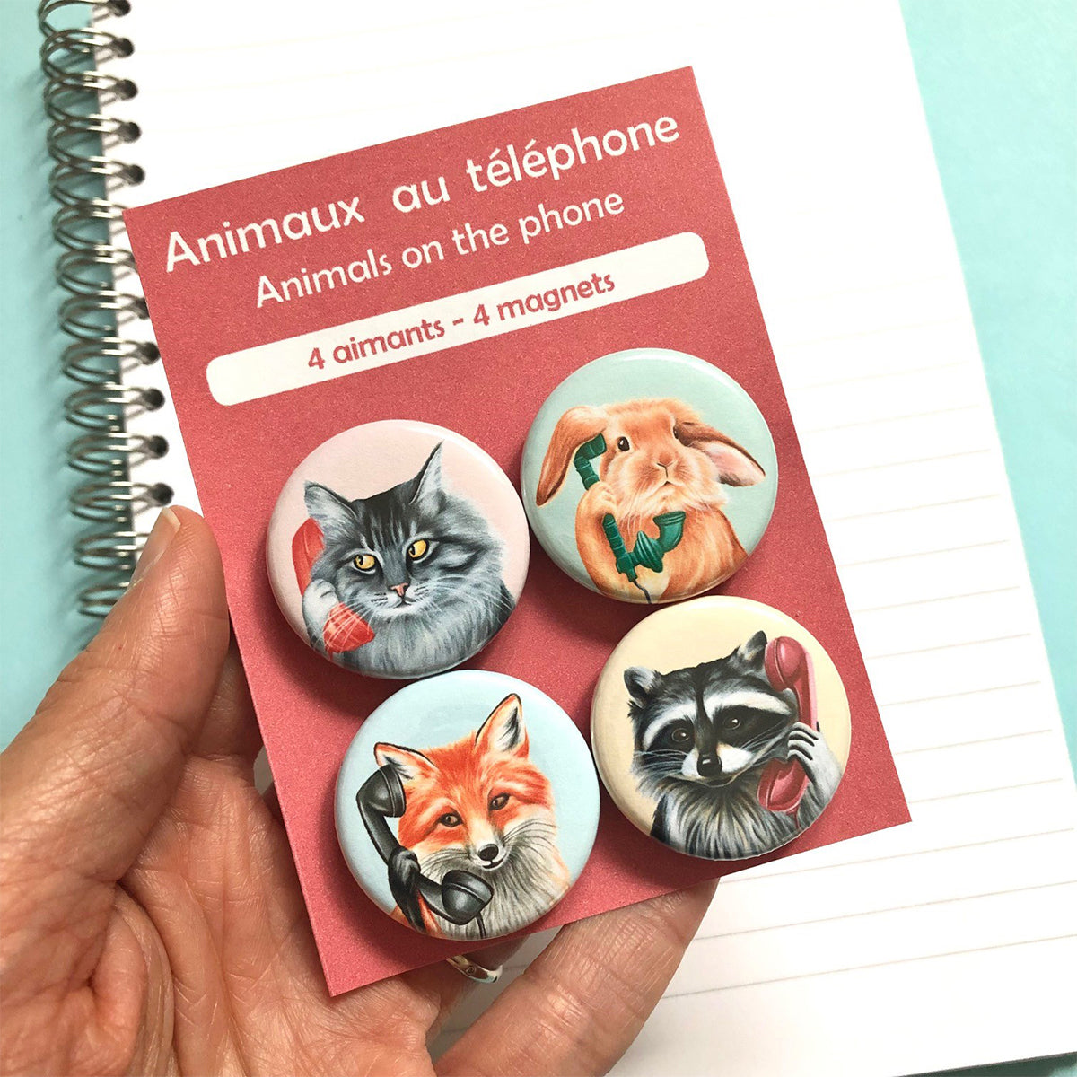 Animals on the Phone Magnets - Amelie Legault