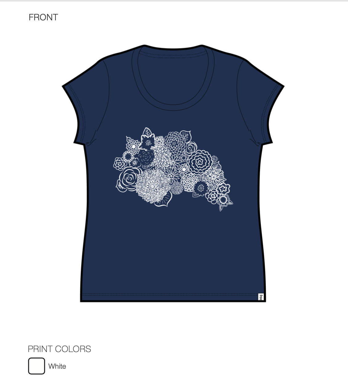 Bloom Tshirt Cap Sleeve in Navy Blue - Kindred Apparel