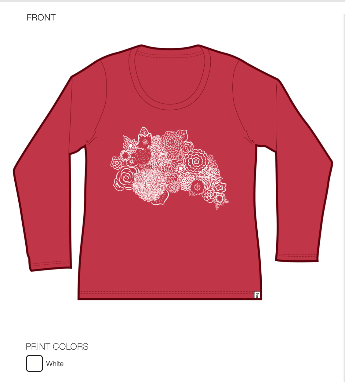 Bloom Tshirt Long Sleeve in Red - Kindred Apparel