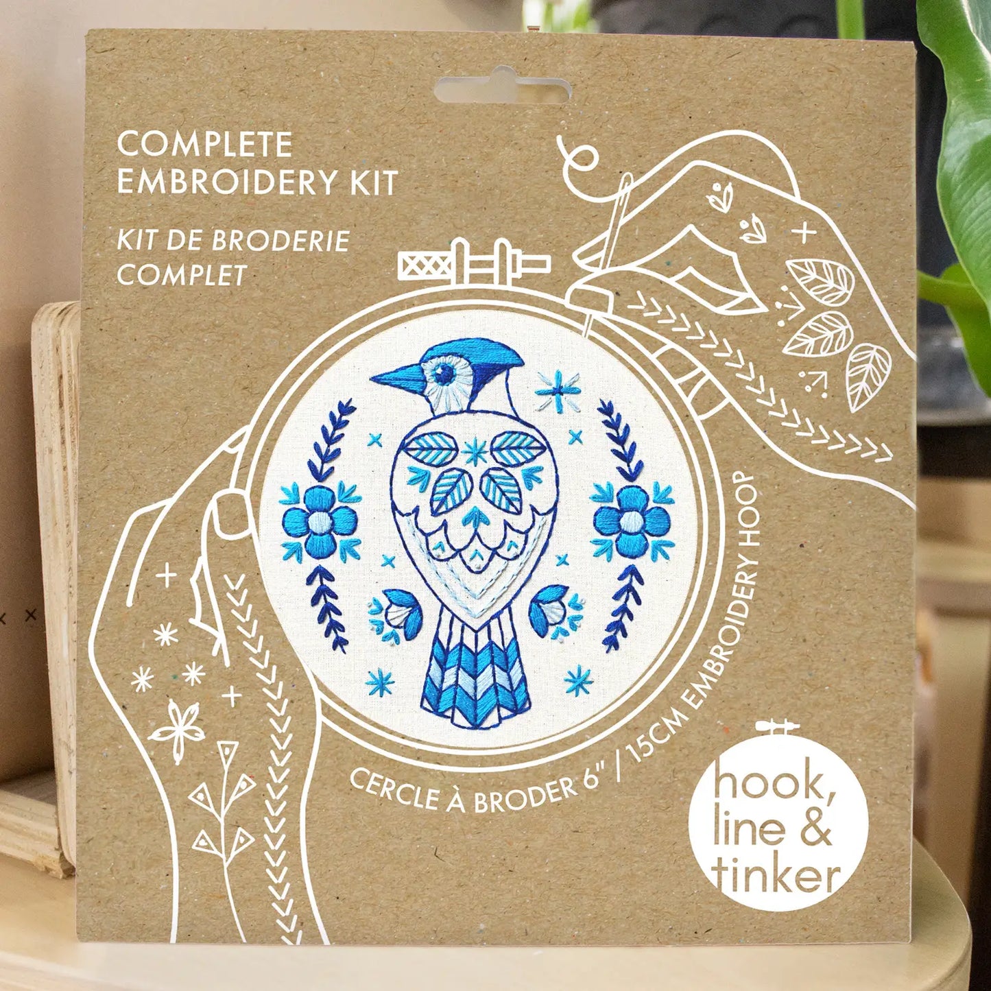 Folk Blue Jay Embroidery Kit - Hook, Line & Tinker