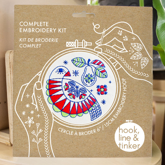 Christmas Partridge Embroidery Kit - Hook, Line & Tinker