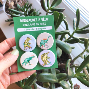 Dinosaurs on Bikes Magnets