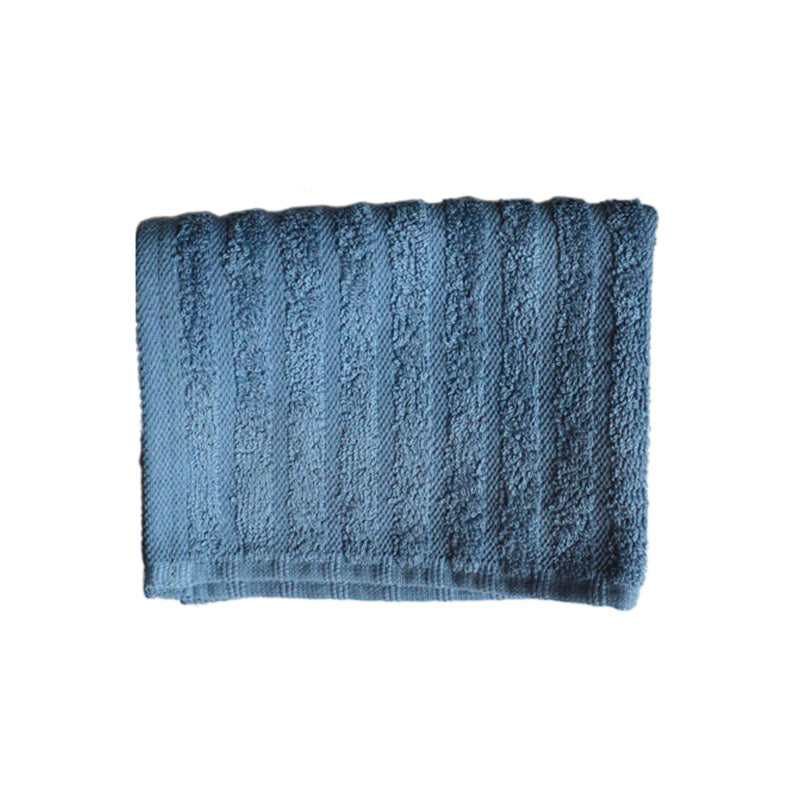 Fairtrade Glo Organic Cotton Stripe Towels - Faded Denim