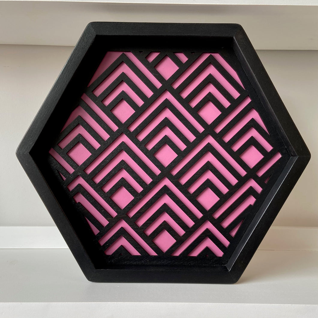Geometric Tray Black