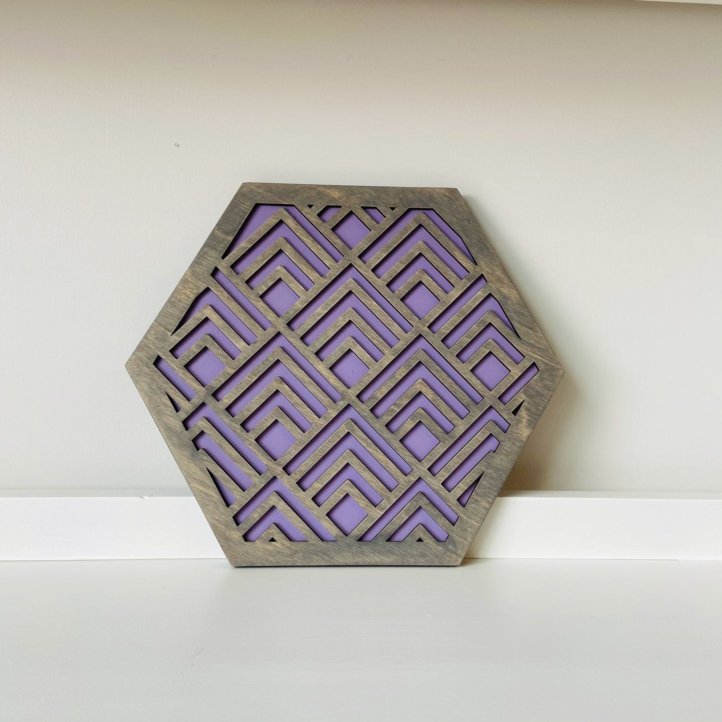 Geometric Trivet Grey - Wood Chip Decor