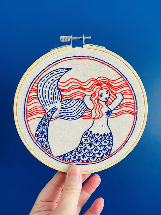 Mermaid Hair Don't Care Embroidery Kit - Hook, Line & Tinker