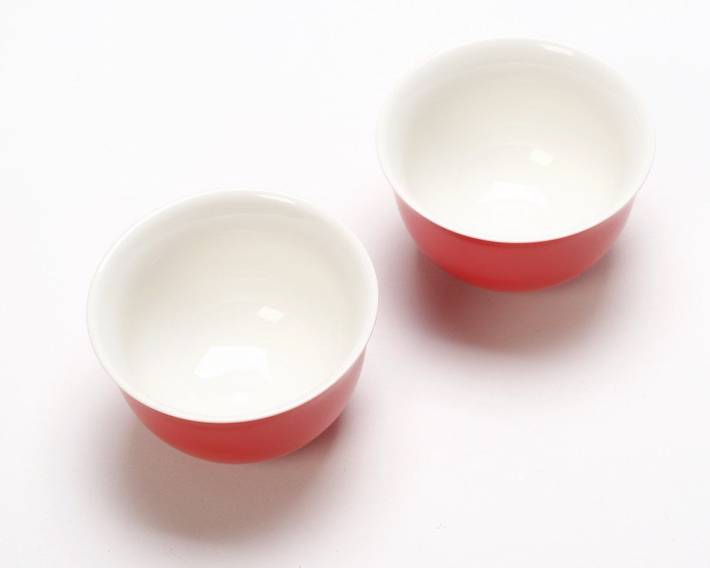 Porcelain Cups - Scarlet Red - Camellia Sinensis