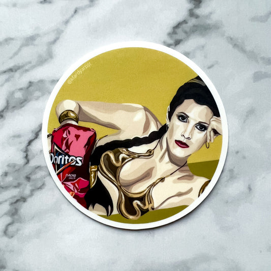 Princess Leia and Doritos vinyl art sticker - Kristin Fardy