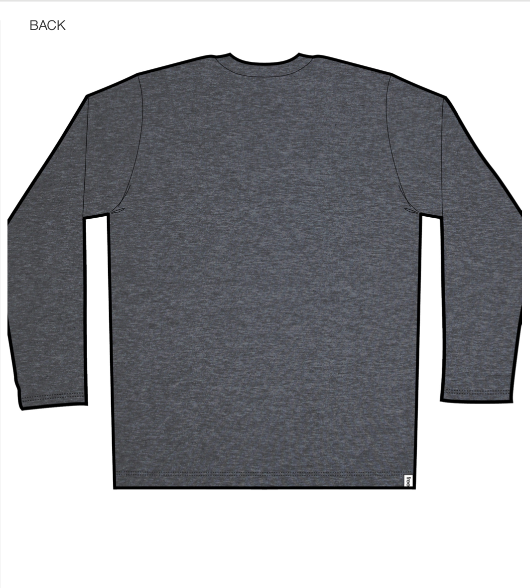 Rise Long sleeve Tshirt Unisex in Charcoal Bi-Blend - Kindred Apparel