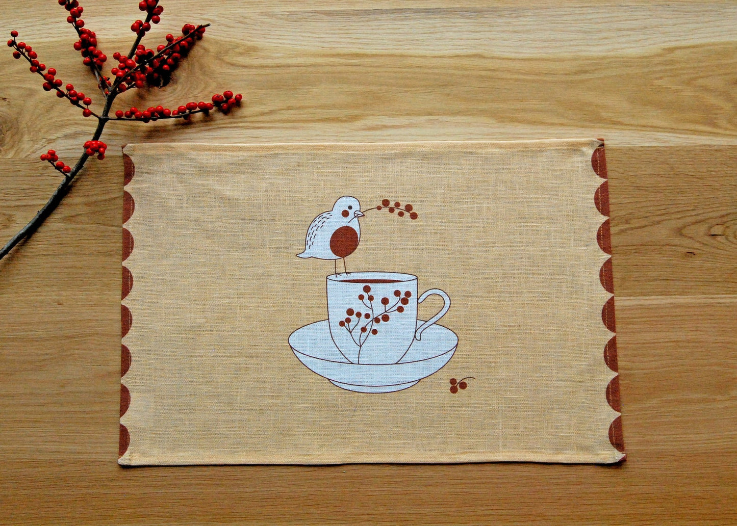 Robin Loves Tea Linen Placemat