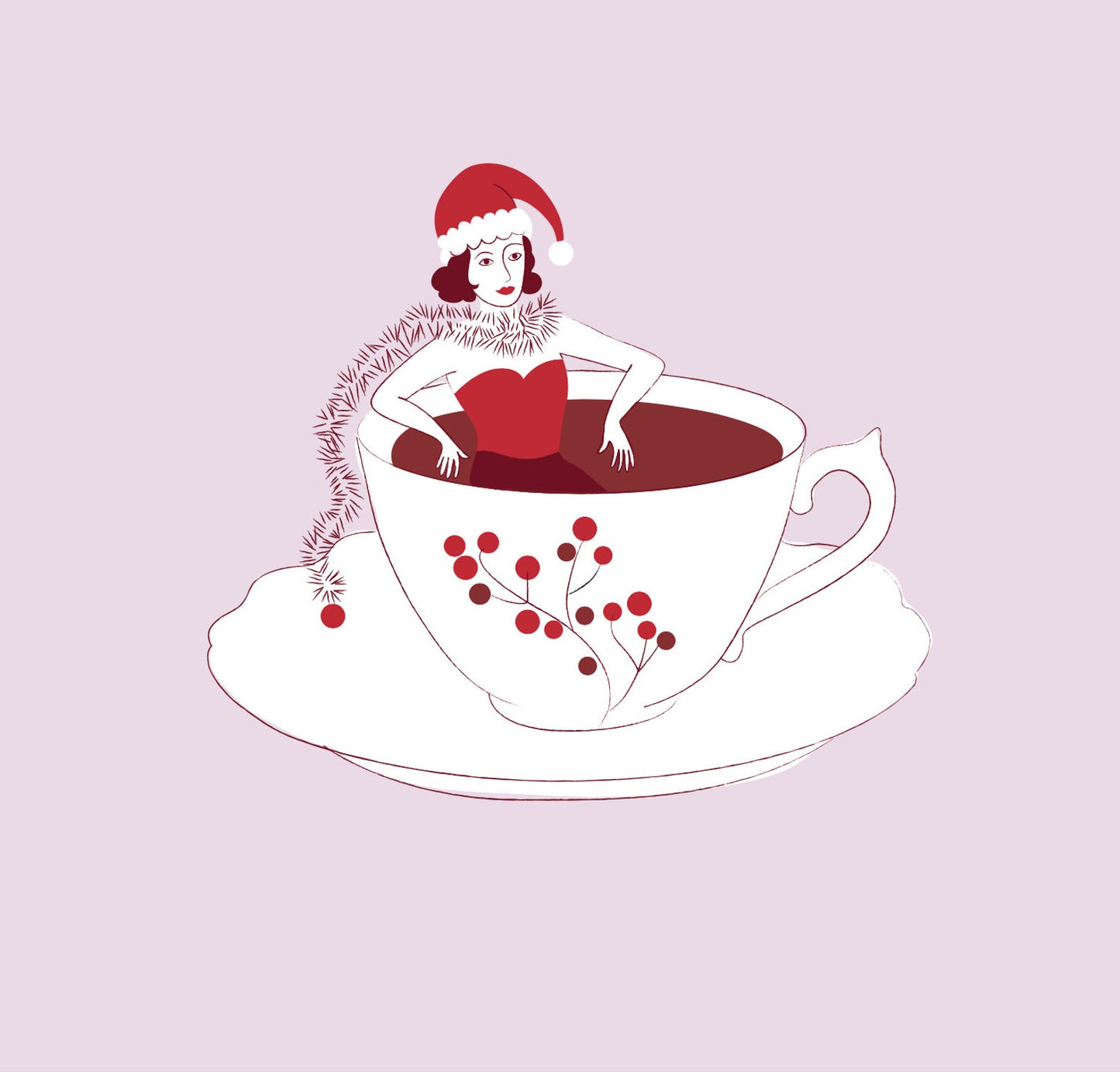 Teacup Christmas Lady