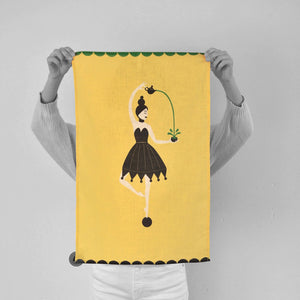 Linen Tea Towel - Tea Lady #4
