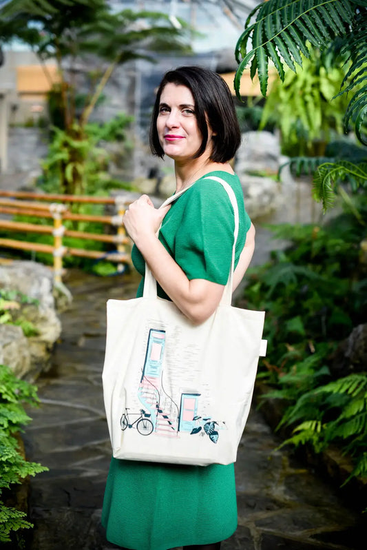 Montreal Staircase Cotton Tote Bag - Lili Graffiti