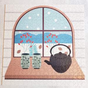 A Winter Window- Warmed By Tea 500 Piece Puzzle