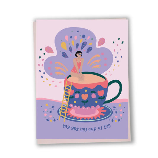 You are my cup of tea greeting card - Lili Graffiti