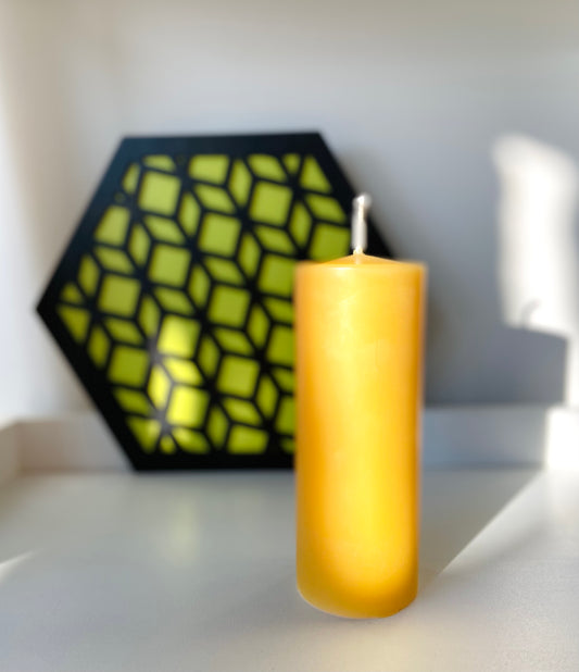 Smooth Beeswax Pillar Candle - The Wax Studio