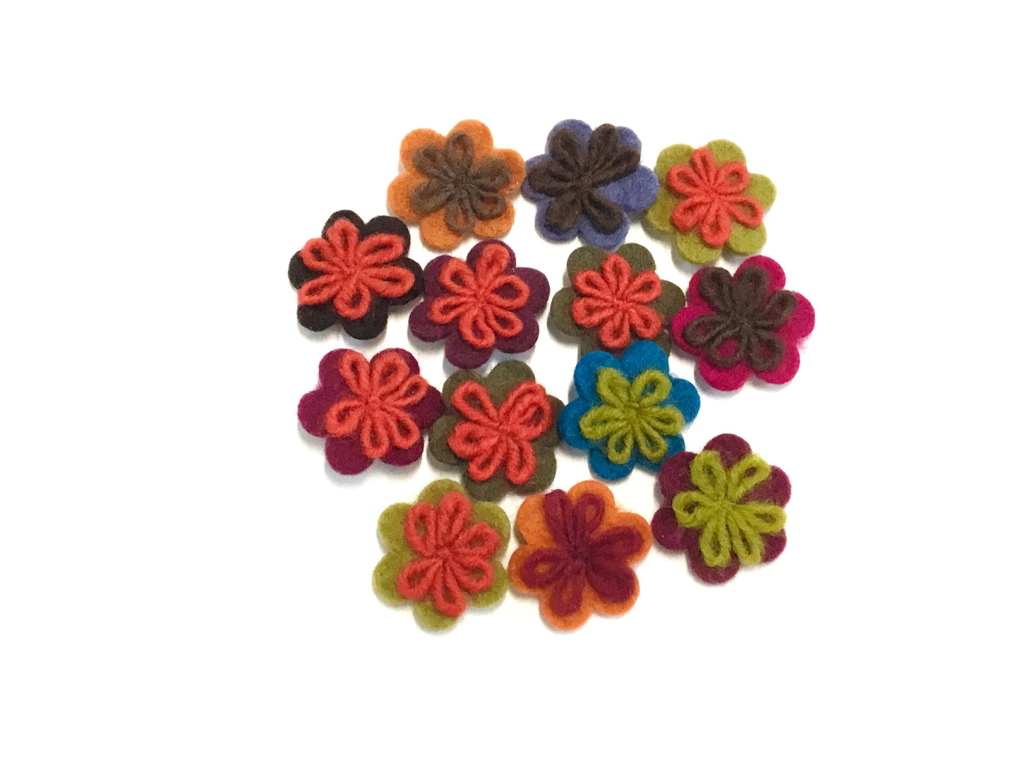 Decorative Wool Flower Pins - Fibres of Life