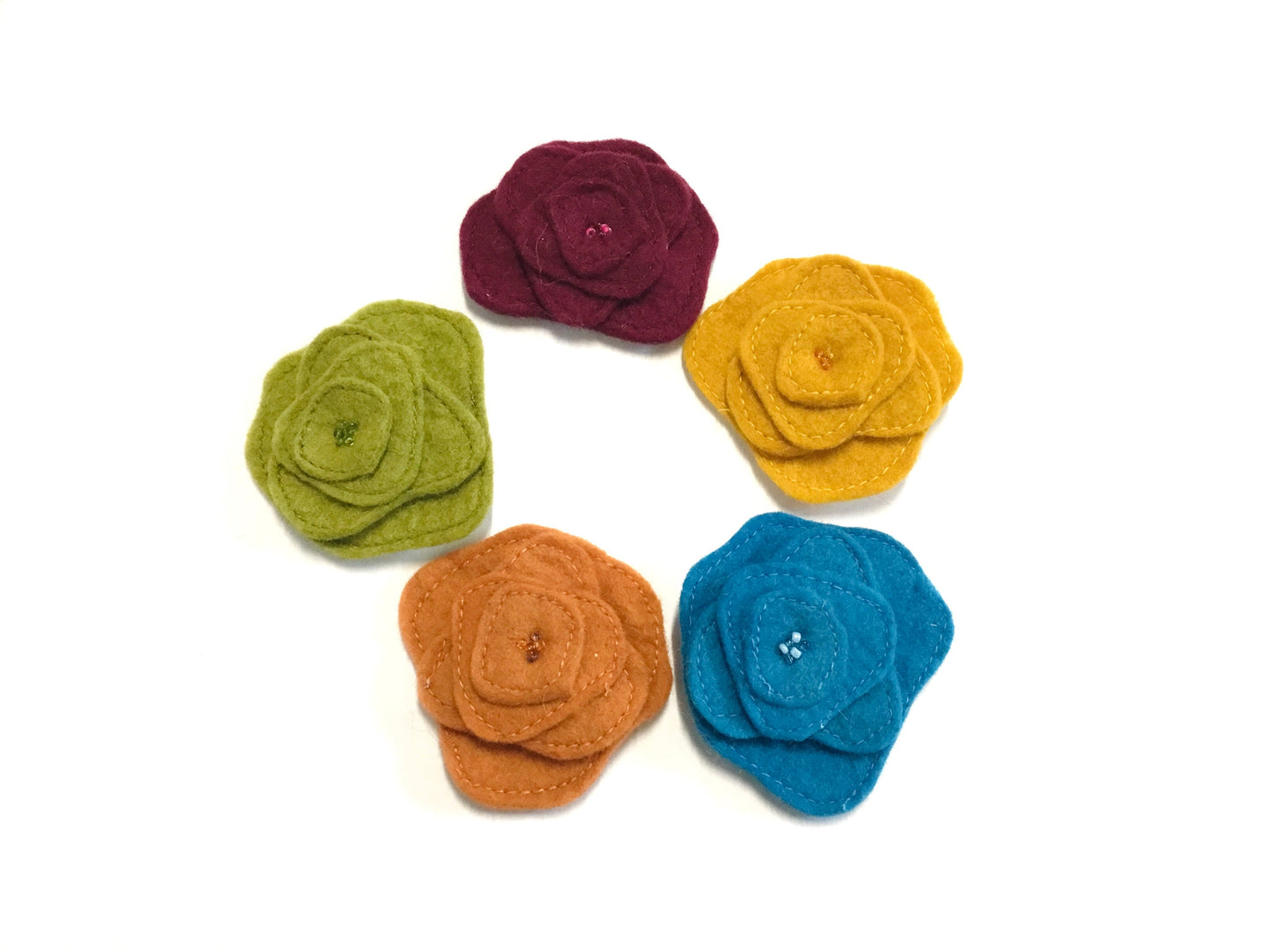 Decorative Wool Flower Pins - Fibres of Life