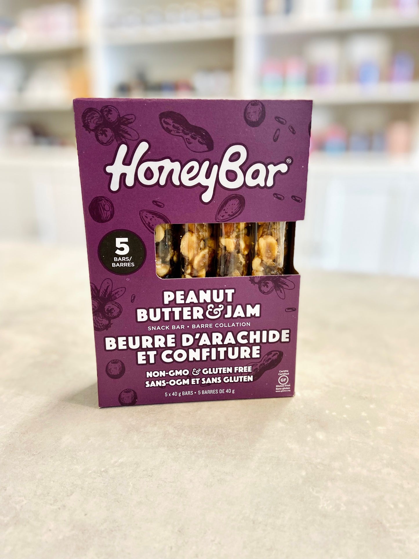 HoneyBar Peanut Butter and Jam Box of 5 Bars